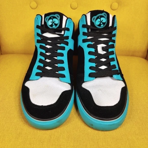 PONY x Neff Signature Mid Top Suede Sneaker Black Teal Retro Vintage Men 11.5